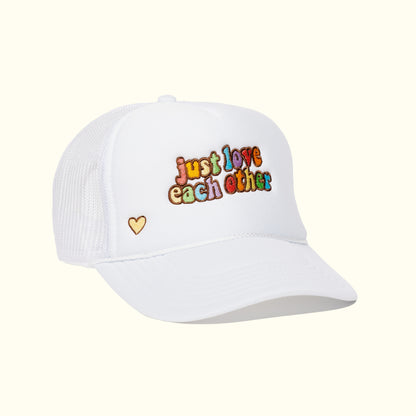 Rainbow Just Love Each Other Trucker Hat