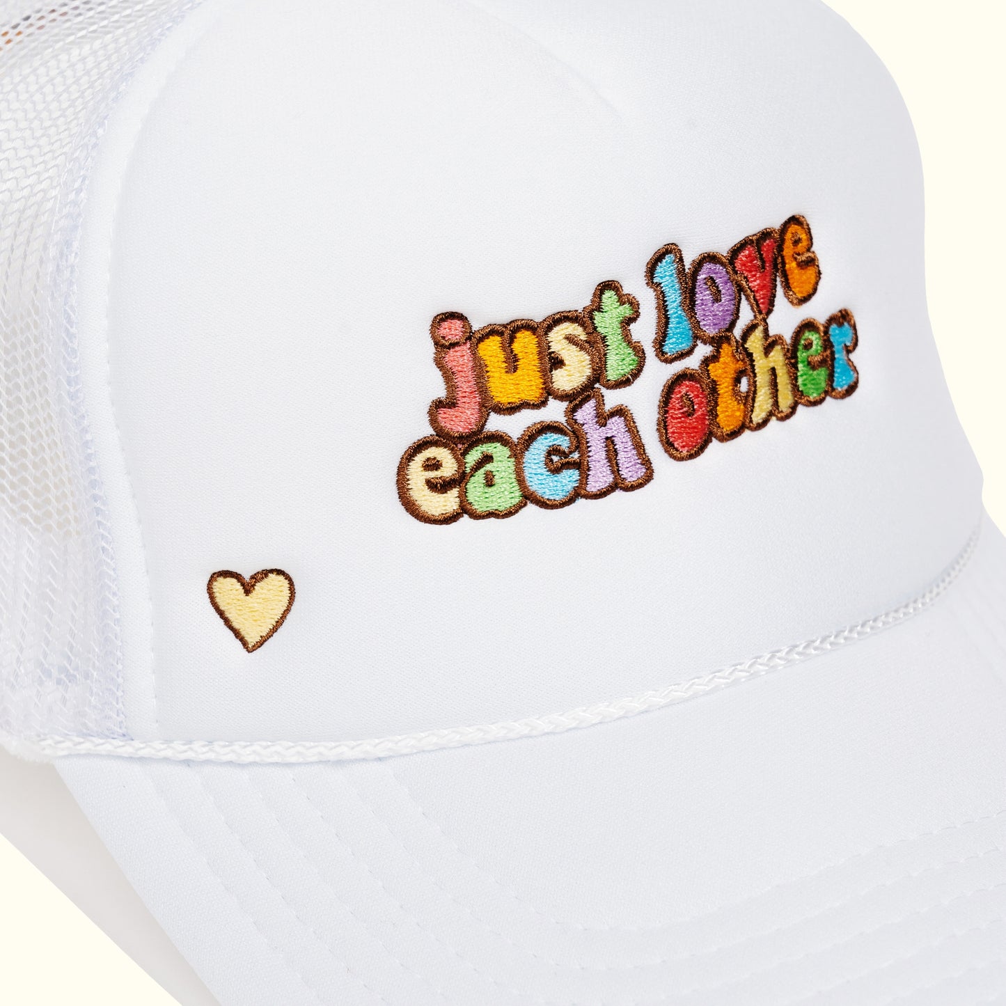 Rainbow Just Love Each Other Trucker Hat