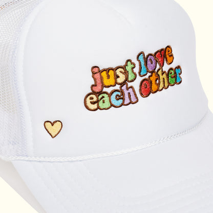 Rainbow Just Love Each Other Trucker Hat